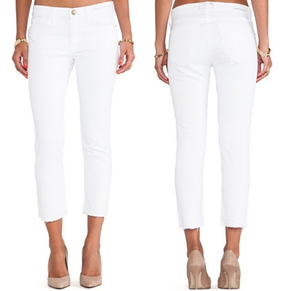 Current/Elliott Denim - Current/Elliott White Cropped Jeans